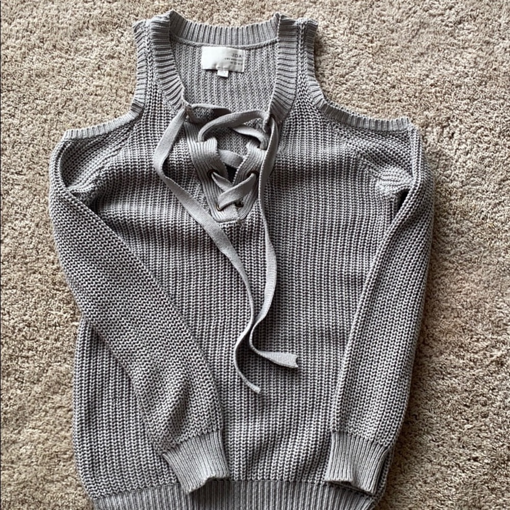 Cold shoulder sweater